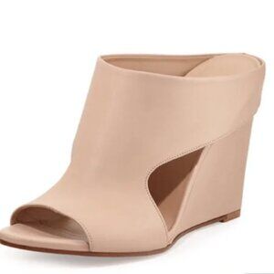 vince. Vero Cuoio Kaya Cutout Wedge Mule Tan/Nude Leather Size 9